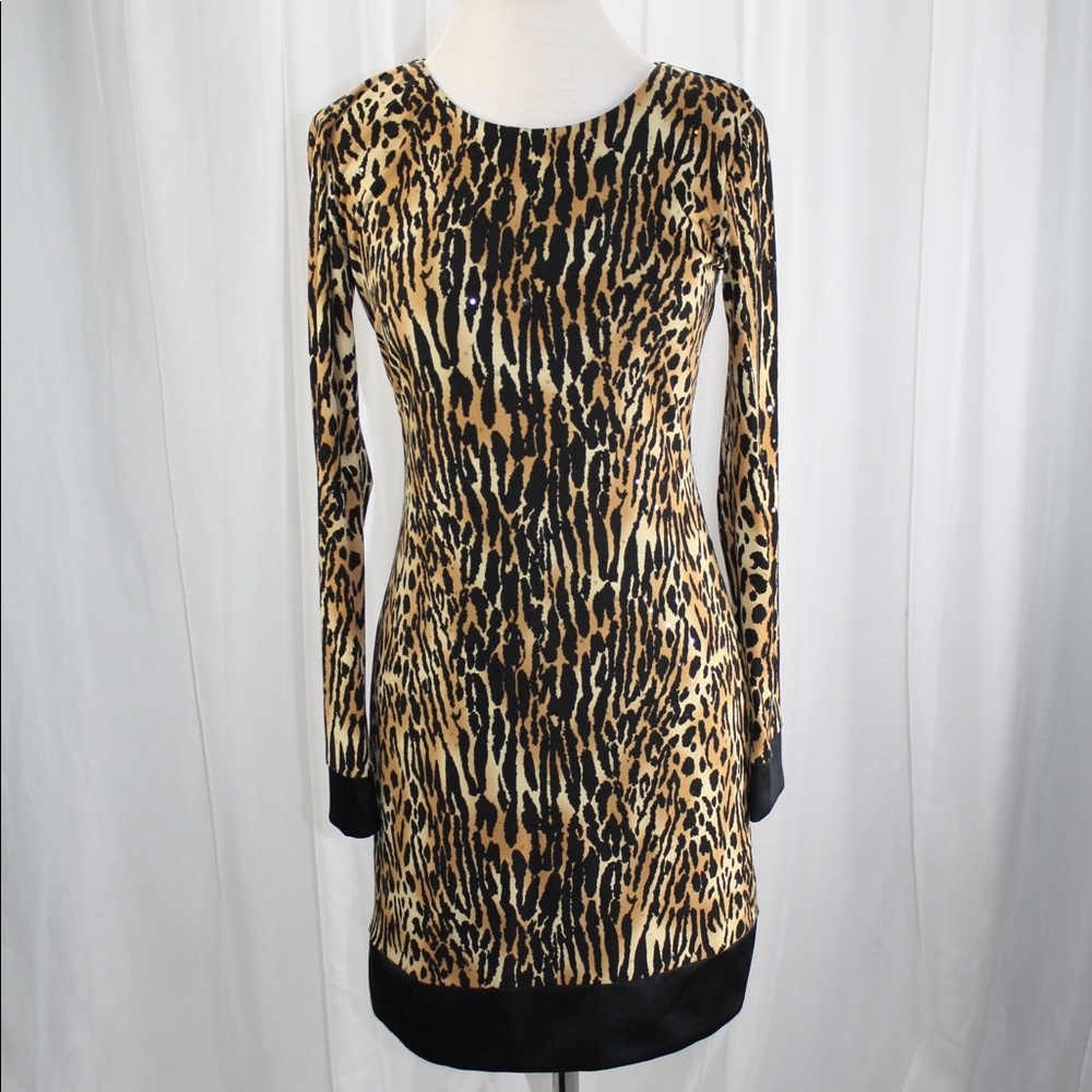 Cache Animal Print long Sleeve dress